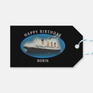 Titanic Birthday Black RMS White Star Line Schiff Geschenkanhänger