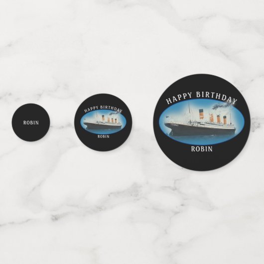 Titanic Birthday Black RMS White Star Line Schiff Konfetti (Vorderseiten)