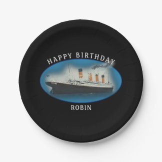 Titanic Birthday Black RMS White Star Line Schiff Pappteller