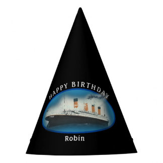 Titanic Birthday Black RMS White Star Line Schiff Partyhütchen