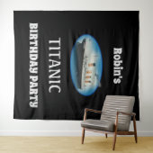 Titanic Birthday Black RMS White Star Line Schiff Wandteppich (Beispiel (Horizontal))