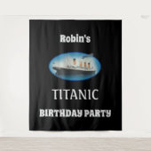 Titanic Birthday Black RMS White Star Line Schiff Wandteppich (Vorderseite)