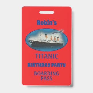Titanic Birthday Einladung Red White Star Schiff Ausweis