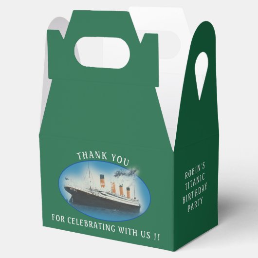 Titanic Birthday Green RMS White Star Line Schiff Geschenkschachtel (Geöffnet)