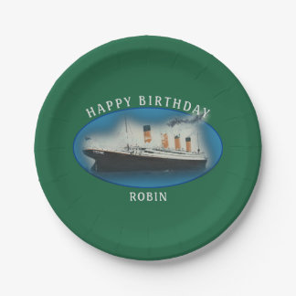 Titanic Birthday Green RMS White Star Line Schiff Pappteller