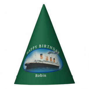Titanic Birthday Green RMS White Star Line Schiff Partyhütchen