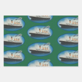 Titanic Birthday Green White Star Line Schiff Geschenkpapier Set (Vorderseite)