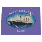 Titanic Birthday Lila RMS White Star Line Schiff Große Geschenktüte (Vorderseite)