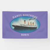 Titanic Birthday Lila White Star Line Schiff Banner (Horizontal)