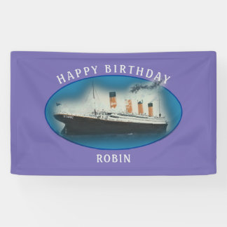 Titanic Birthday Lila White Star Line Schiff Banner