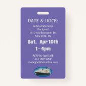 Titanic Birthday Lila White Star Line Ship Abzeich Ausweis (Rückseite)