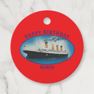 Titanic Birthday Red RMS White Star Line Schiff Geschenkanhänger