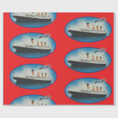 Titanic Birthday Red RMS White Star Line Schiff Geschenkpapier (Flach)