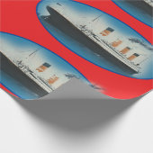 Titanic Birthday Red RMS White Star Line Schiff Geschenkpapier (Ecke)
