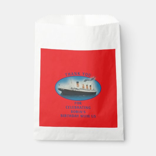 Titanic Birthday Red RMS White Star Line Schiff Geschenktütchen (Vorderseite)