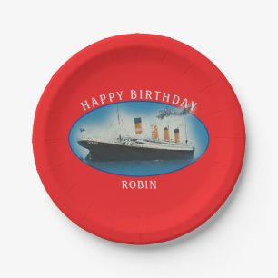 Titanic Birthday Red RMS White Star Line Schiff Pappteller