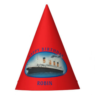 Titanic Birthday Red RMS White Star Line Schiff Partyhütchen