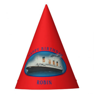 Titanic Birthday Red RMS White Star Line Schiff  Partyhütchen