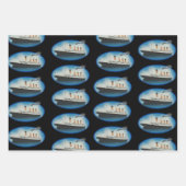 Titanic Birthday Schwarz-weiß Star Line Ship Geschenkpapier Set (Vorderseite 3)