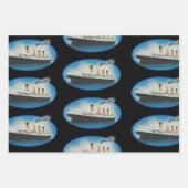 Titanic Birthday Schwarz-weiß Star Line Ship Geschenkpapier Set (Vorderseite)