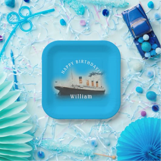 Titanic Birthday Square Ship Pappteller (Party)