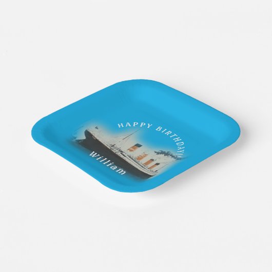 Titanic Birthday Square Ship  Pappteller (Gewinkelt)