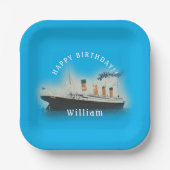 Titanic Birthday Square Ship  Pappteller (Vorderseite)