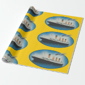 Titanic Birthday Yellow RMS White Star Line Schiff Geschenkpapier (Ungerollt)
