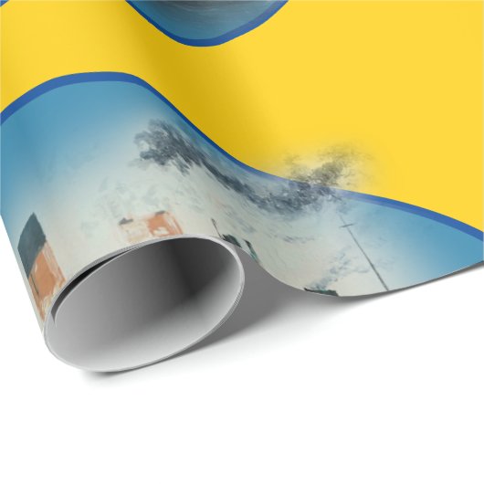 Titanic Birthday Yellow RMS White Star Line Schiff Geschenkpapier (Rolleneckpunkt)