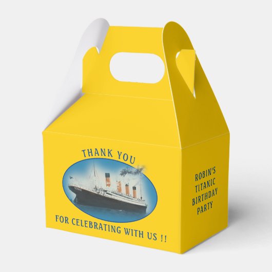 Titanic Birthday Yellow RMS White Star Line Schiff Geschenkschachtel (Vorderseite)