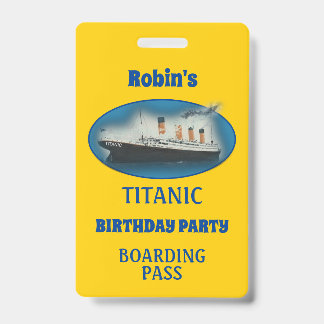 Titanic Birthday Yellow White Star Line Schiff Ausweis