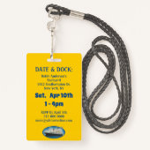 Titanic Birthday Yellow White Star Line Schiff Ausweis (Rückseite mit Schlüsselband)