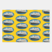 Titanic Birthday Yellow White Star Line Schiff Geschenkpapier Set (Vorderseite 2)