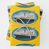 Titanic Birthday Yellow White Star Line Schiff Geschenkpapier Set (Beispiel)