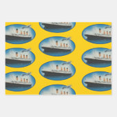 Titanic Birthday Yellow White Star Line Schiff Geschenkpapier Set (Vorderseite)