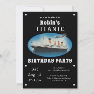 Titanic Black Birthday Einladung