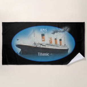 Titanic Black Maritime White Star Line Schiff Strandtuch