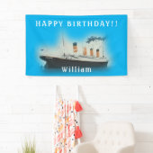 Titanic Blue Birthday White Star Line Schiff Banner (Insitu)