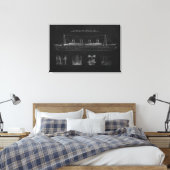 Titanic Blueprint Patent Poster Art Leinwanddruck (Insitu (Schlafzimmer))