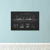 Titanic Blueprint Patent Poster Art Leinwanddruck (Insitu (Holzboden))