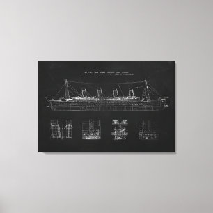 Titanic-Blueprint-Patent-Poster-Kunst Leinwanddruck