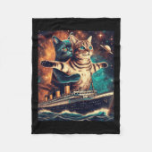 Titanic Cats Funny T-Shirt Fleecedecke (Vorderseite)