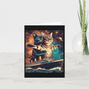 Titanic Cats Funny T-Shirt Karte