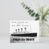 Titanic CQD de MGY Wireless Distanzsignal Postkarte (Stehend Vorderseite)