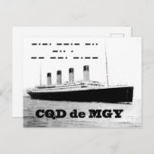 Titanic CQD de MGY Wireless Distanzsignal Postkarte (Vorne/Hinten)