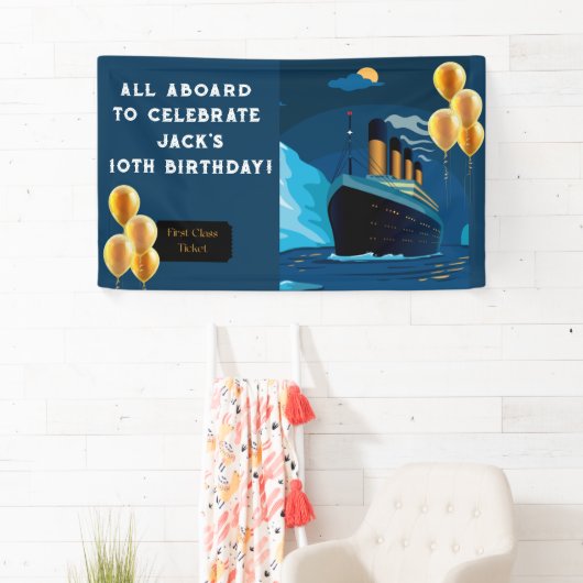 Titanic Cruise Ship Liner Birthday Banner (Insitu)