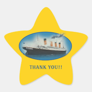 Titanic Danke Gelber Gefallen Stern-Aufkleber