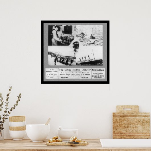Titanic Desaster Vignettes 1912 Poster (Küche)