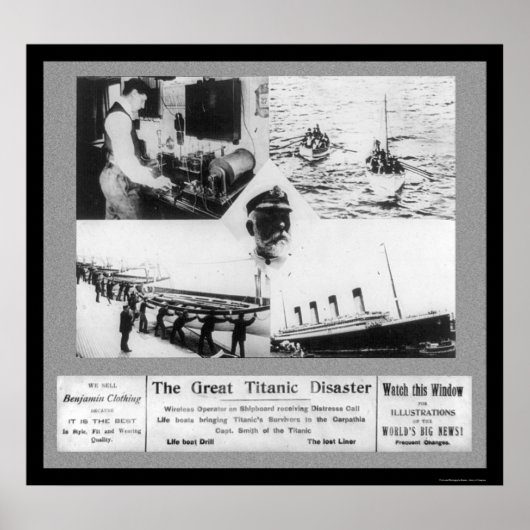 Titanic Desaster Vignettes 1912 Poster (Vorne)