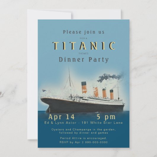 Titanic Dinner Party Einladung (Vorderseite)